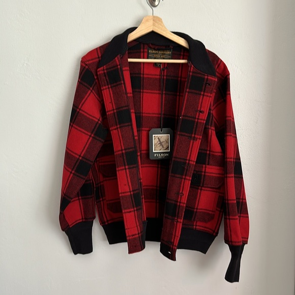 Filson Wool Bomber in Red and Black Plaid - Picture 2 of 9